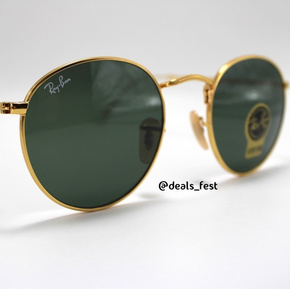 Model Display RayBan Round Metal Green G15 Lens RB3447 - Picture 8 of 17